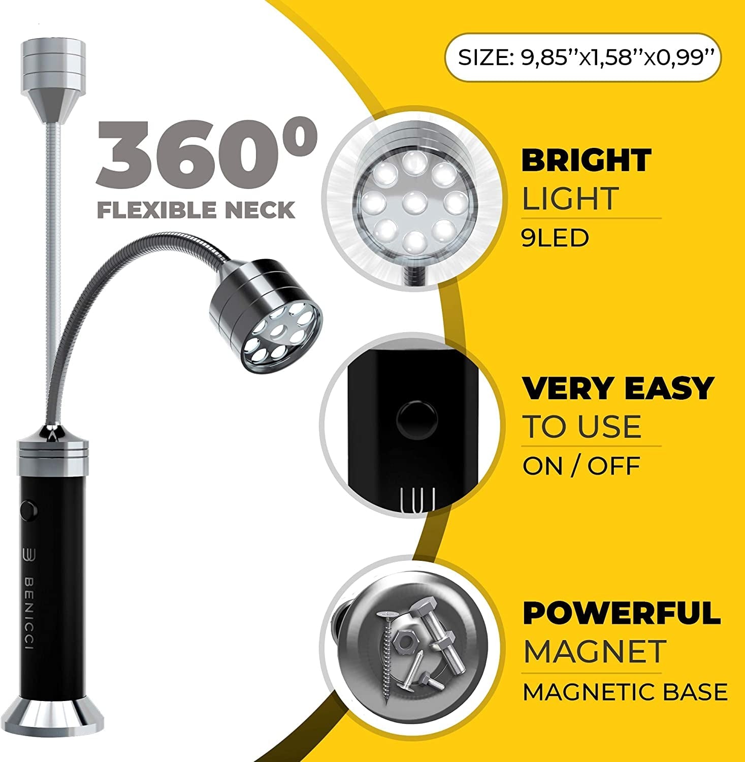 Flexible LED BBQ Grill Lights Set of 2 - the Perfect Grilling Accessories Light with 360-Degree Magnetic Base and Gooseneck - 100% Portable Weatherproof Outdoor Lamp W/ 6 Batteries Included - Image 3