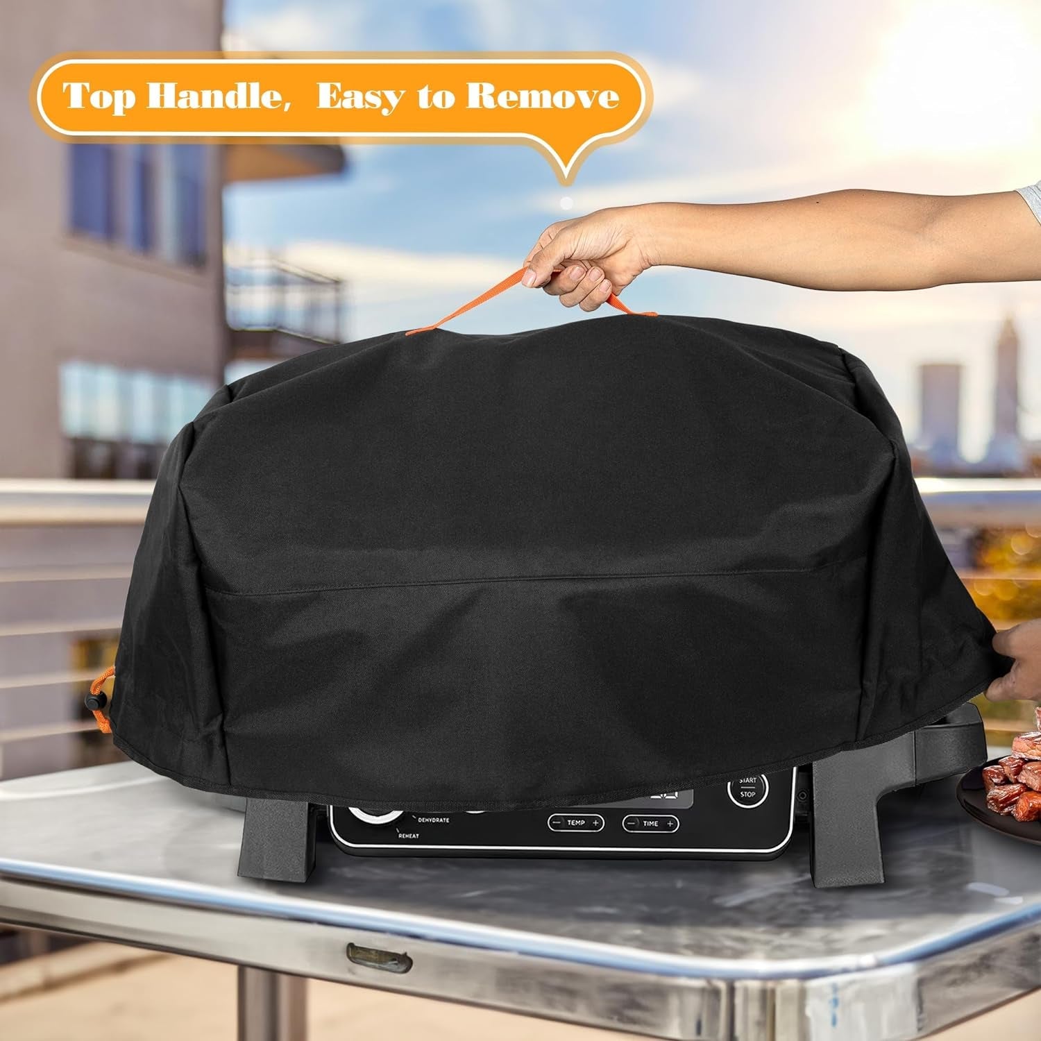 Grill Cover Compatible with Ninja OG701 OG751 Woodfire Grill. BBQ Grill Accessories Bag with Handle & Inner Pocket. Compatible with Ninja OG700 Series Outdoor 7-In-1 Grill Smoker. Cover Only - Image 4
