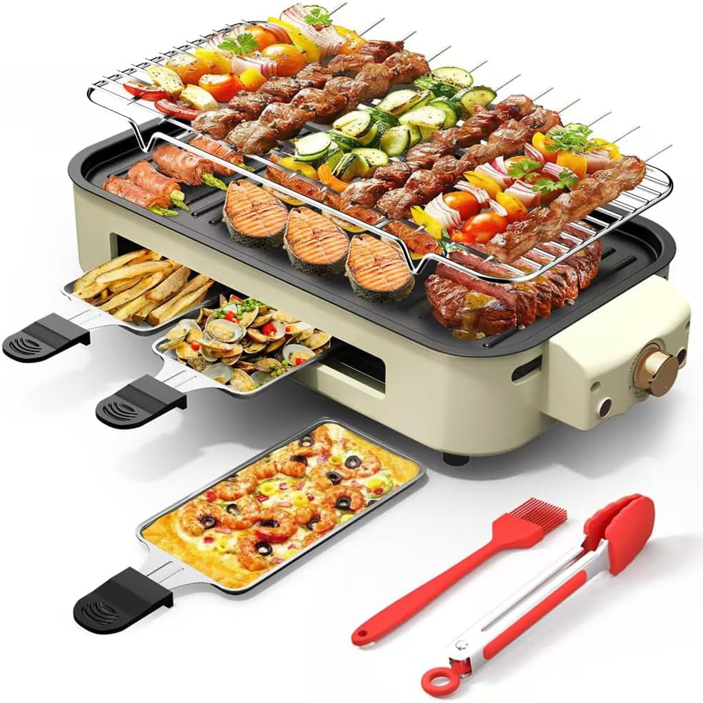 AORAN Indoor Grills Electric Smokeless – Versatile Smokeless Indoor Grill for Home Cooking. Featuring Indoor Grills Electric Smokeless. Skillet Griddle. and Kitchen Griddle White - Image 9