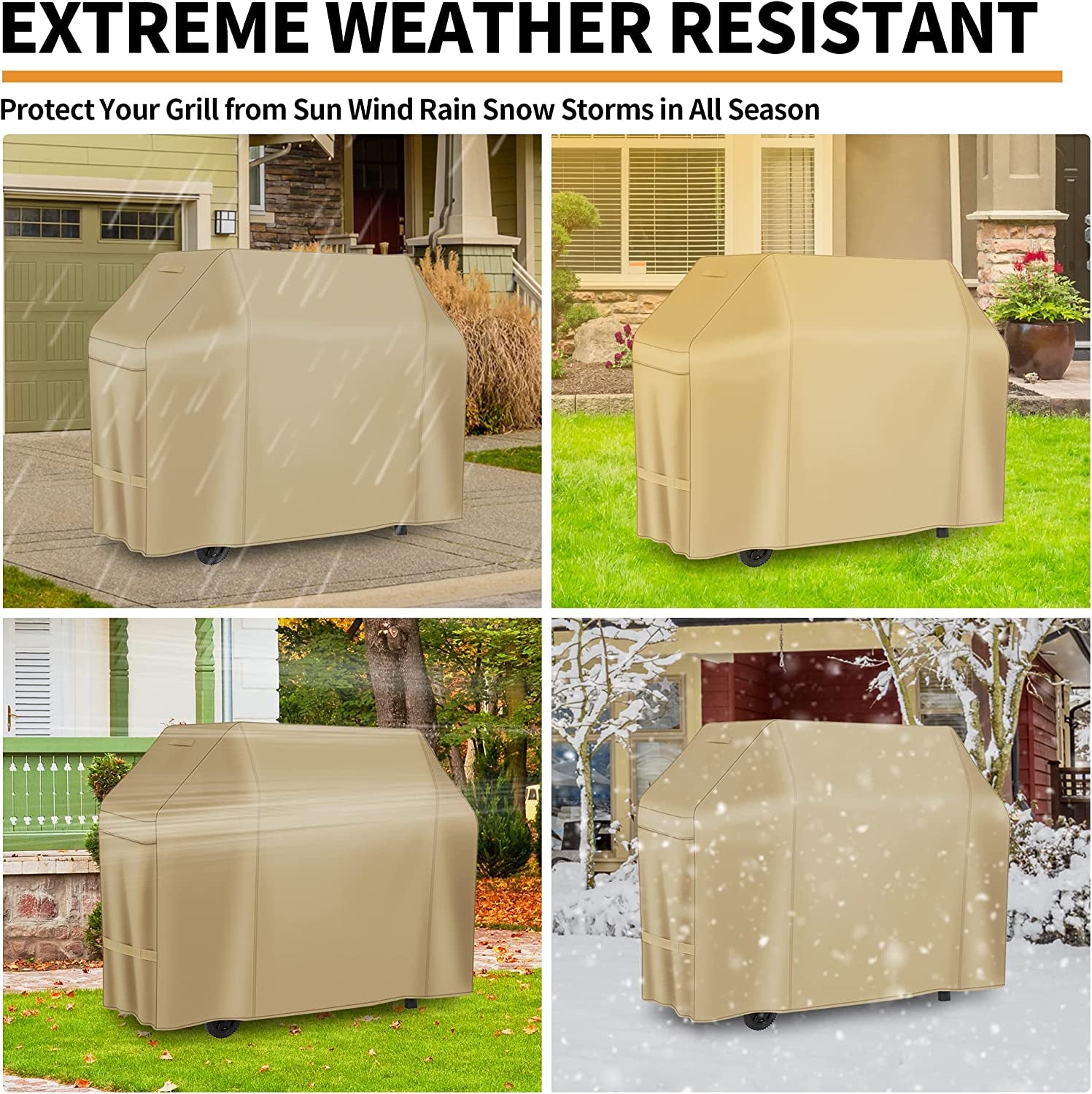 NEXCOVER Barbecue Gas Grill Cover - 55 Inch Waterproof BBQ Cover. Outdoor Heavy Duty Grill Cover. Fade & Weather Resistant Upgraded Material. Barbecue Cover for Weber. Brinkmann. Char Broil and More - Image 6