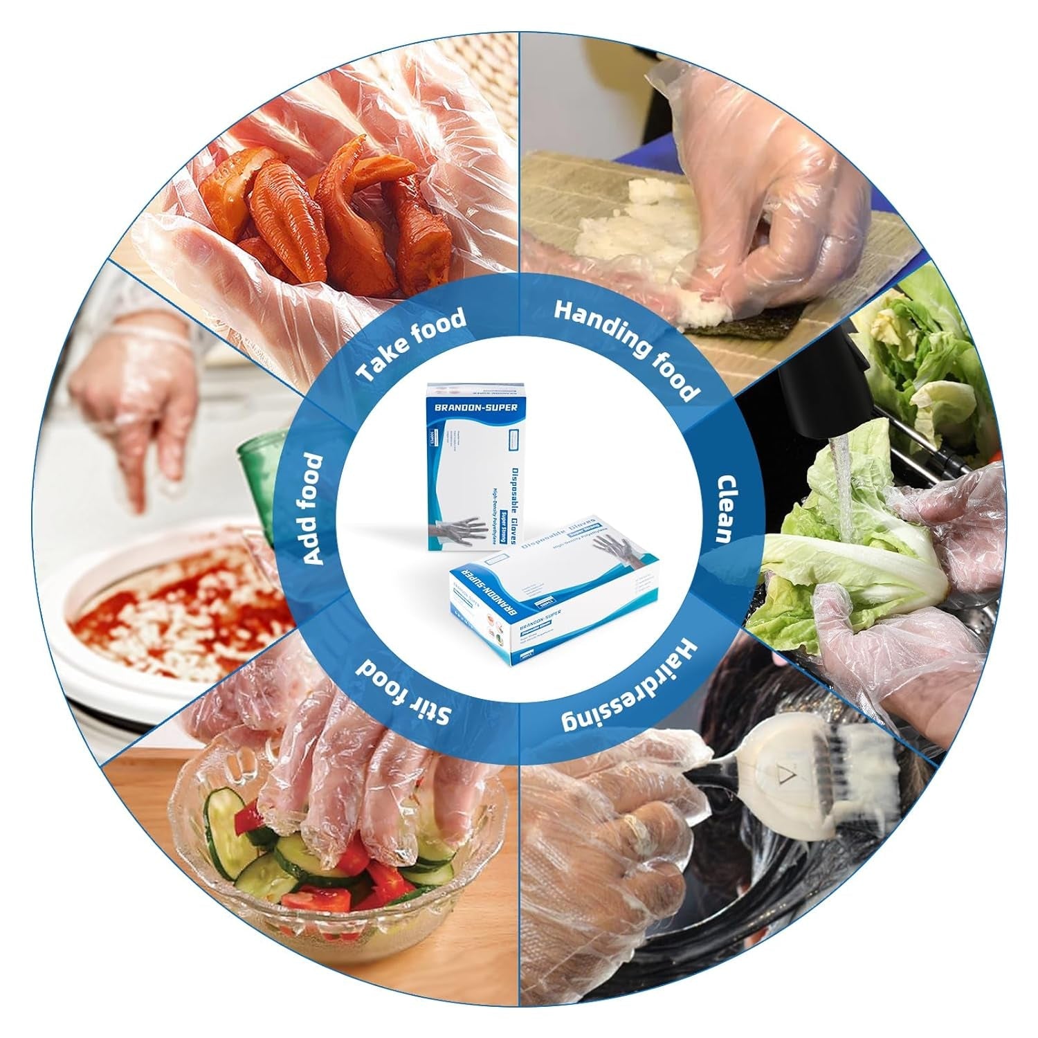 Food Prep Gloves Plastic Food Safe Gloves. Food Handling. One Size Fits Most Poly 500Ct Clear 500 Count (Pack of 1) - Image 3