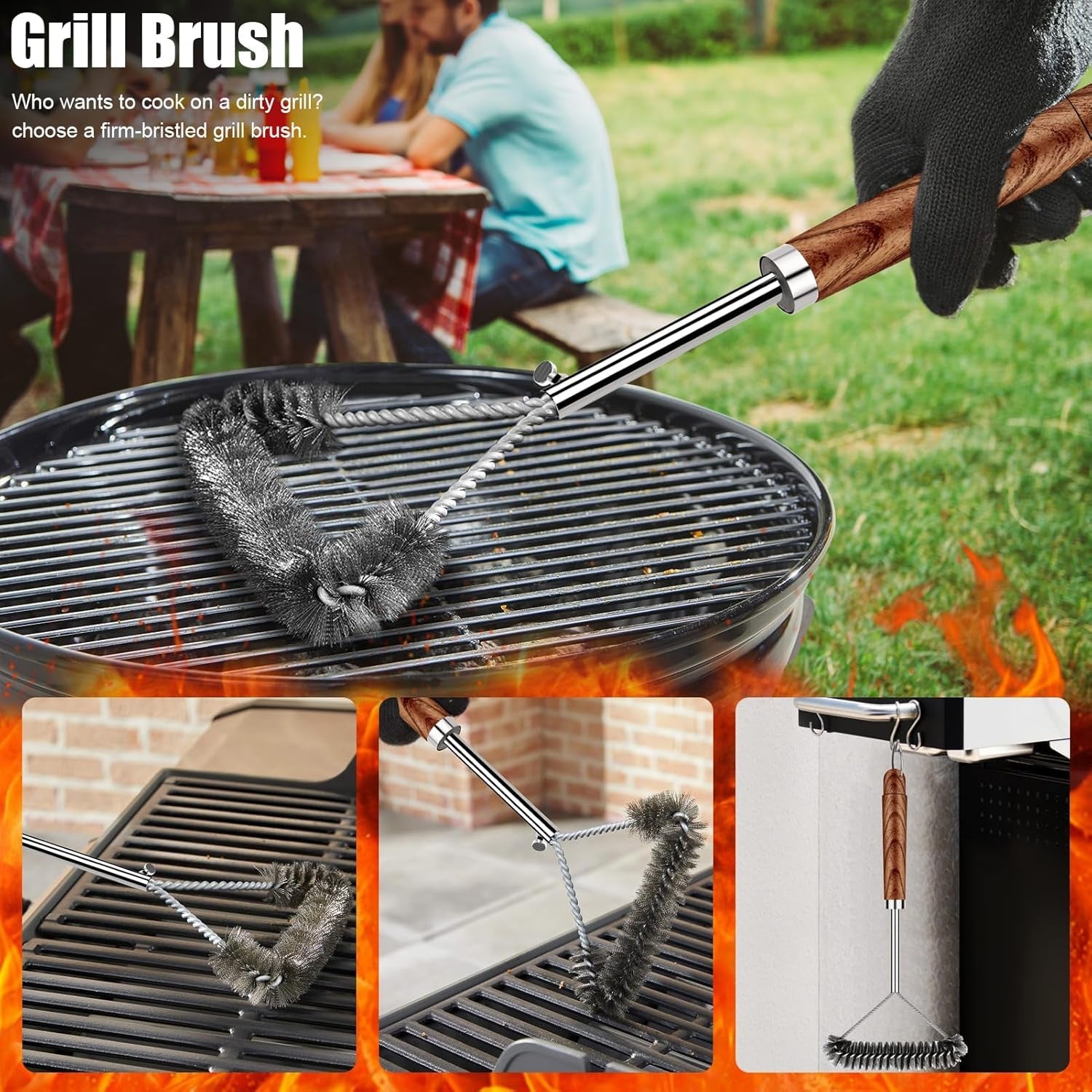 31Pcs BBQ Grill Accessories Set for Men Dad. Heavy Duty Grilling Tools Gifts for Fathers Day. Stainless Steel BBQ Utensils Kit with Mats. Grill Brush in Carrying Bag Brown - Image 2