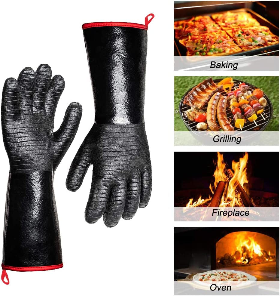932°F Extreme Heat Resistant Gloves for Grill Bbq. Waterproof Long Sleeve Pit Grill Gloves for Fryer. Baking. Oven.Smoker.Fireproof. Oil Resistant Neoprene Coating(14-Inch ) - Image 2
