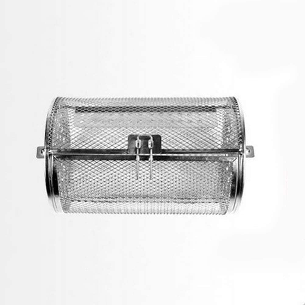 GEZICHTA BBQ Grill Roaster.Stainless Steel Grilled Cage.Bbq Rolling Grill Basket for Vegetables.Rotisserie Grill Peanut Beans French Fries Basket.Silver Grilling Accessories(22 * 11.7 Cm) - Image 8