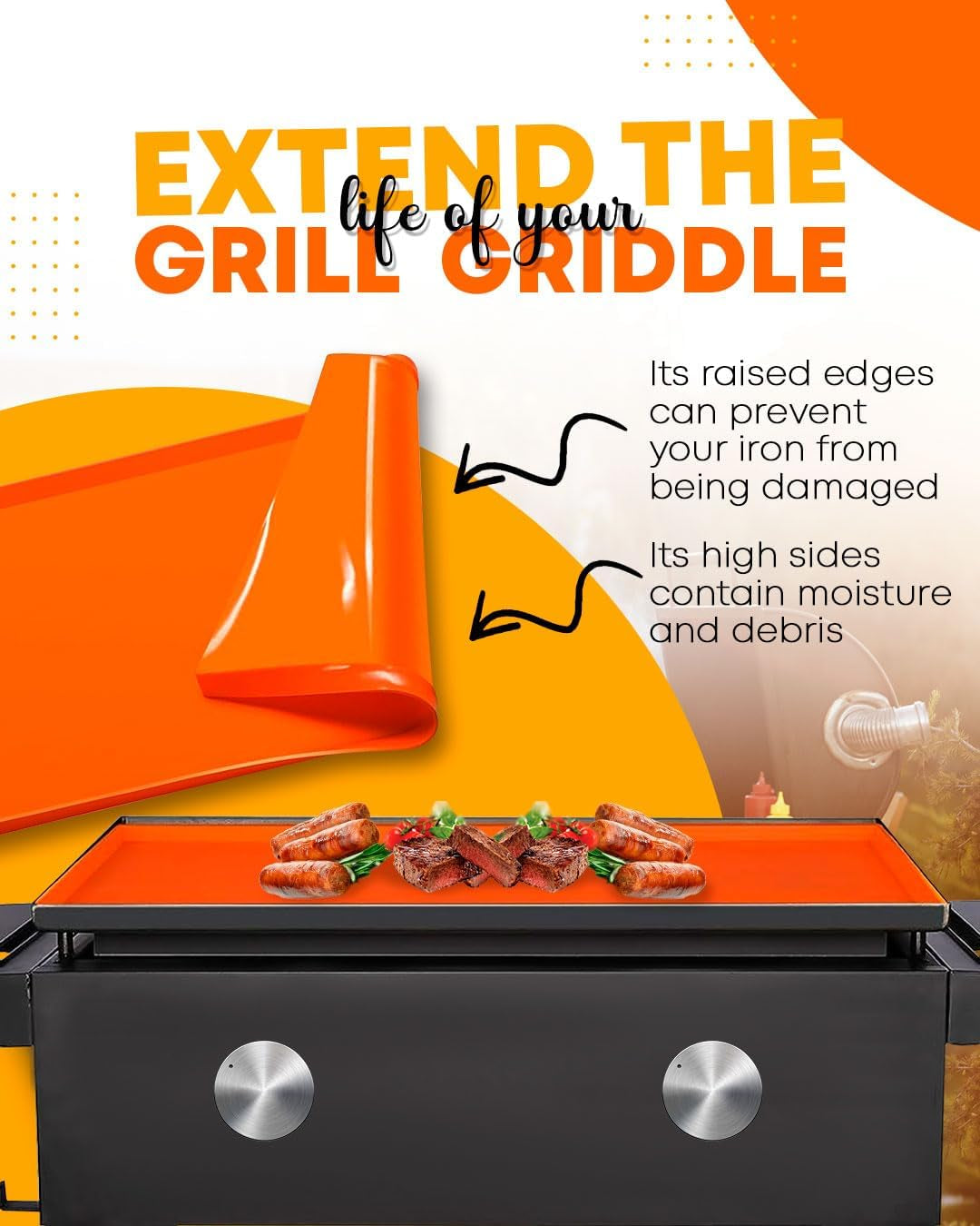 36 Heavy Duty Silicone Grill Mat for 36 Blackstone Griddle Accessories Griddle Mat.Grill Mats for Outdoor Grill Deck Protector.Reusable Grill Covers - Image 5