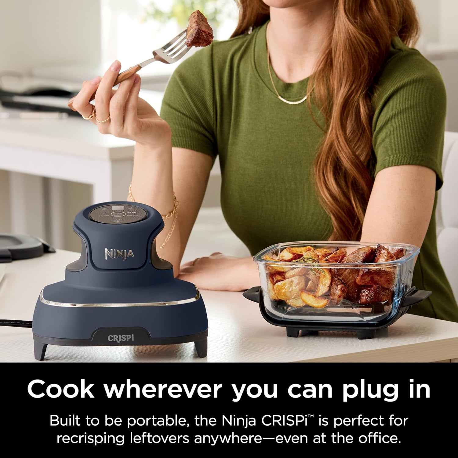 Ninja Crispi 4-In-1 Portable Glass Air Fryer Cooking System. 1500W. 4QT & 6-Cup Tempware Glass Containers with Storage Lids. Microwave. Freezer & Dishwasher Safe. Cyberspace Gray. FN101GY - Image 10