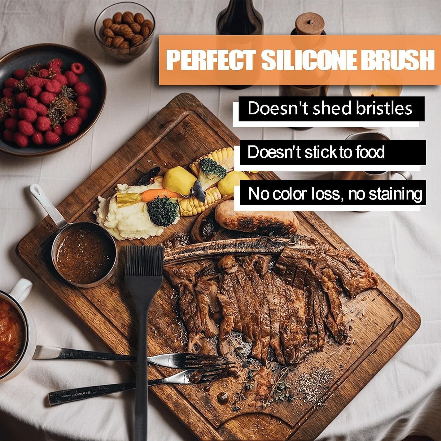 Ortarco Silicone Basting Pastry Brush for Baking Cooking Bbq Grill Spread Oil Butter Sauce 2 Pack - Image 4