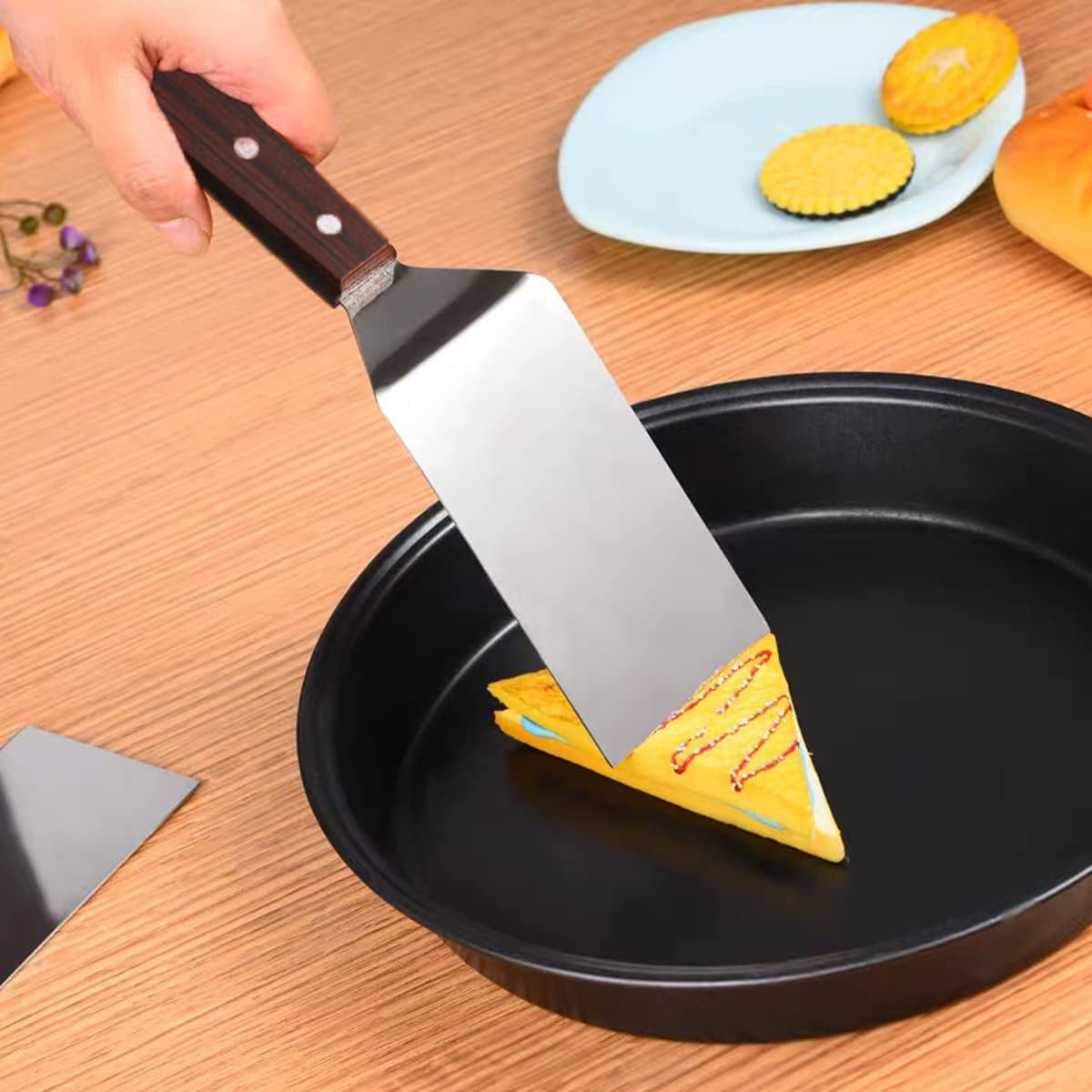 KLAQQED Metal Spatula for Cast Iron Skillet. Grill Spatula Stainless Steel Spatula. Burger Spatula. Fish Turner Spatula. Griddle Spatula. Spachulas Egg Flipper. Flat Top Metal Spatula for Cooking BBQ - Image 6