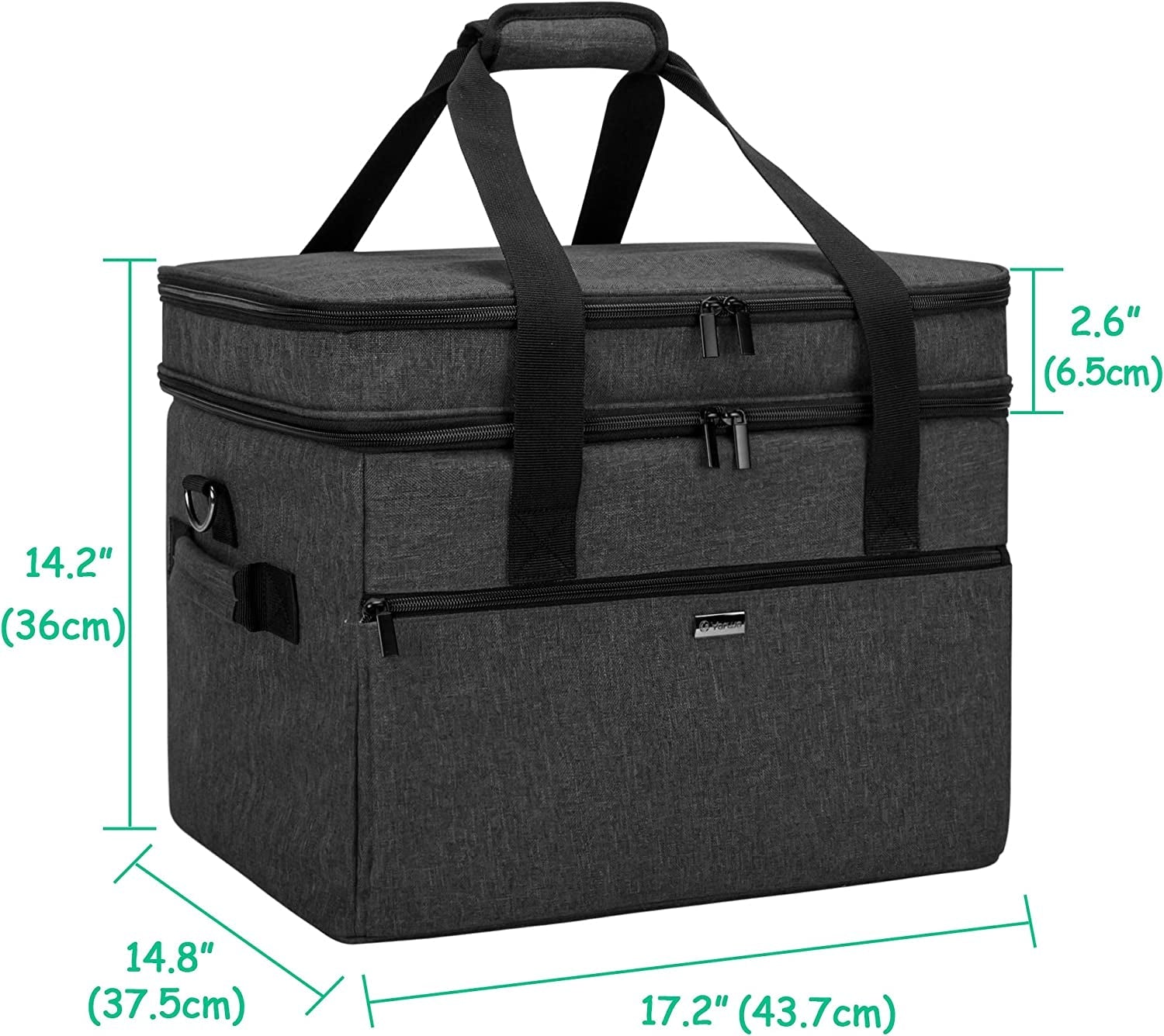 Double Layers Carrying Bag Compatible with Ninja Foodi Grill. Travel Tote Bag with Pockets Compatible with Ninja Foodi 5-In-1 Indoor Grill and Kitchen Accessories. Black - Image 6