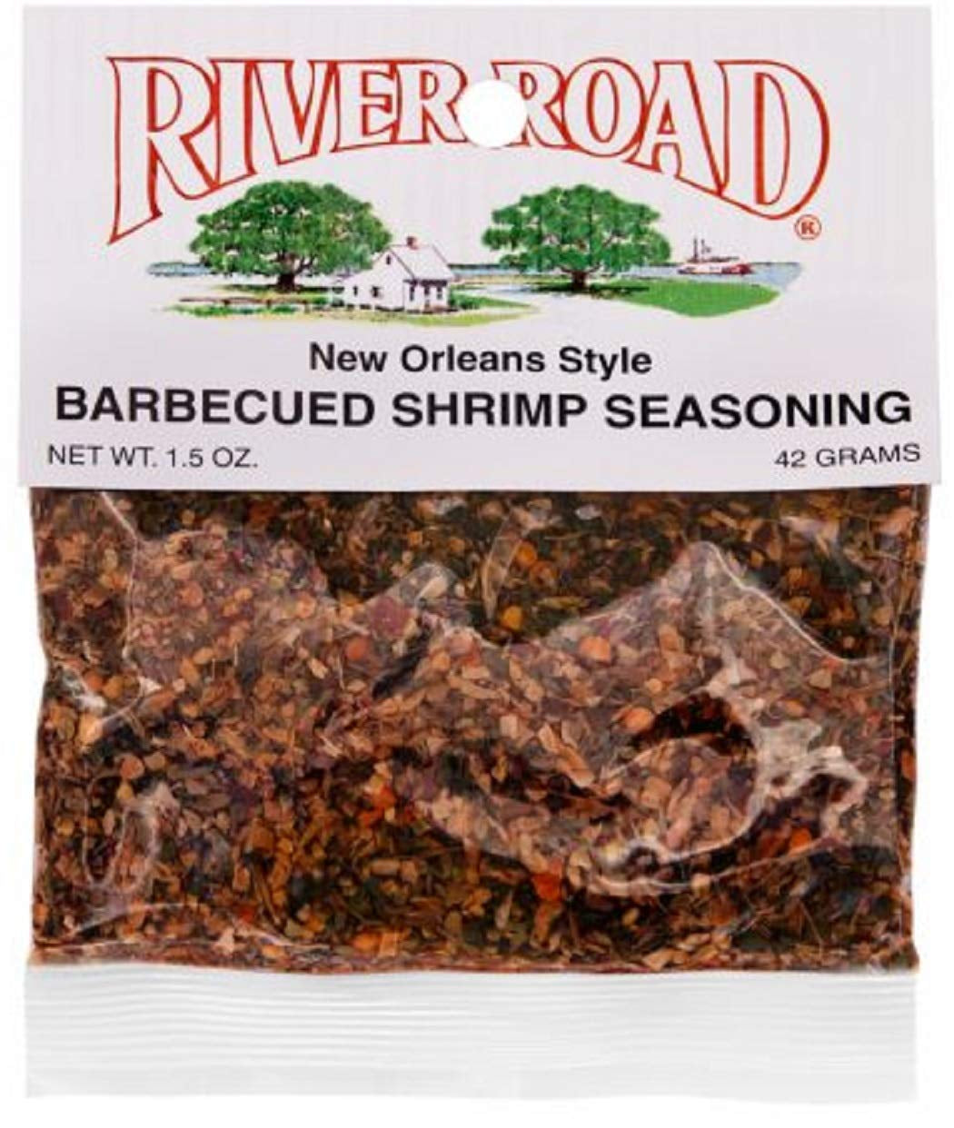 River Road New Orleans Style Barbecued BBQ Shrimp Seasoning. 1.5 Ounce Bag (Seasons up to 3 Pounds of Shrimp)