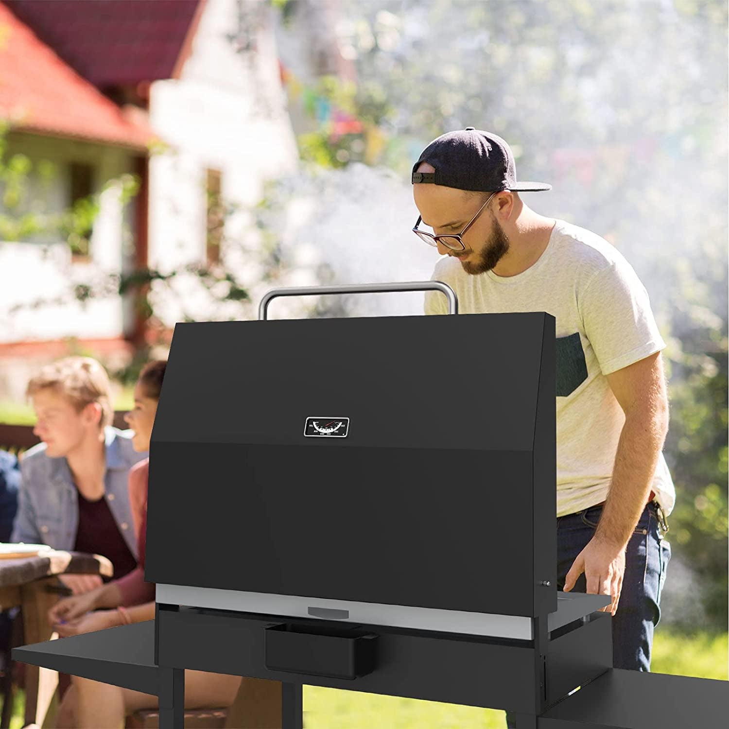 Griddle Lid for Blackstone 36 Inch Griddle. Outdoor Hinged Lid Griddle Hard Cover Hood with Handle for 36 Blackstone Flat Top Griddle Station 1554. 2149 Blackstone Griddle Accessories - Image 2