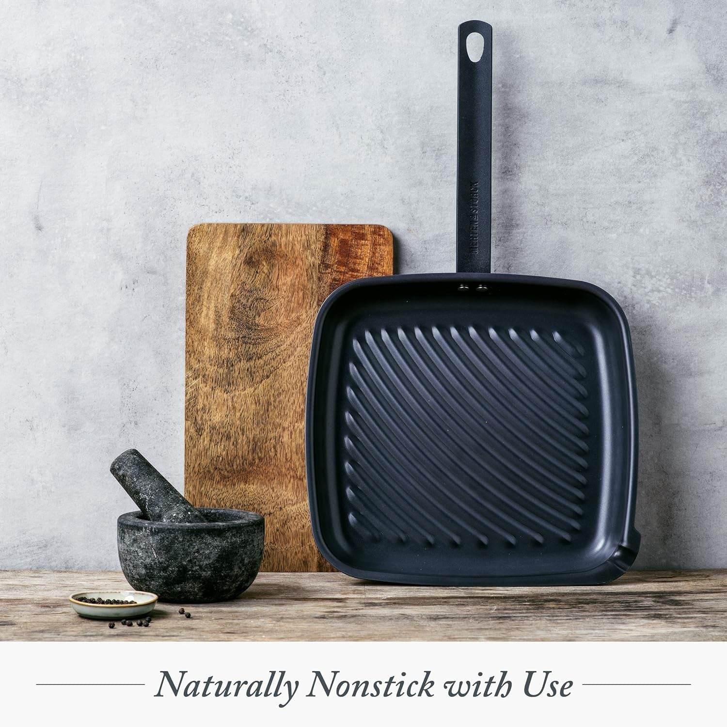 Pre-Seasoned Carbon Steel Square Grill Pan. Cast Iron. Lightweight and Durable. Sear Grill Broil Fry. Indoor Outdoor Cooking. Easy to Clean. Oven Safe. Induction. Steel Handle. Black - Image 5