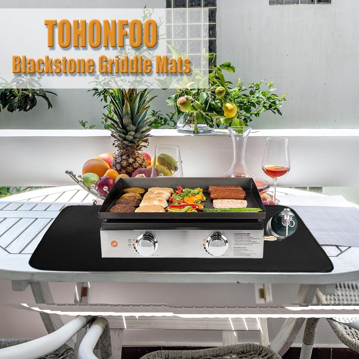 Heat Resistant Grill Mats for Outdoor Grill Fit Blackstone 17 & 22 Inch Griddle to Protect Your Prep Table and Outdoor Grill Table. Fire Proof & Water Proof & Oil Proof BBQ Mat - Image 7