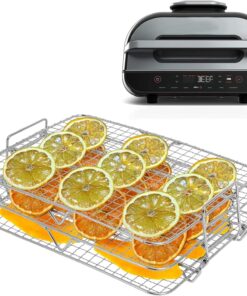 Air Fryer Rack Compatible with Ninja Foodi Grill XL Air Fryer FG551 IG601 IG651 Air Fryer Indoor Grill . Come with Basting Brush. Spatula and Kitchen Tongs