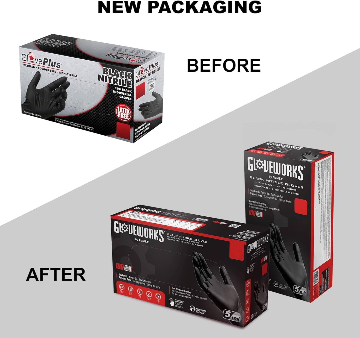 Industrial Black Nitrile Gloves - Image 2