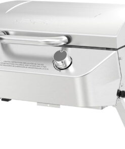 Nexgrill Stainless Steel 2-Burner Portable Gas Grill with Locking Lid. Folding Legs. 20.000 Btus. 251 SQ in Cooking Space. Tabletop Grill for Camping. Outdoor Cooking. Patios. and More - 820-0007GE
