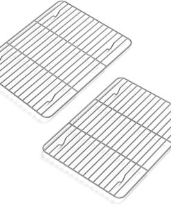 2 Pack Cooling Rack for Baking Stainless Steel. Heavy Duty Wire Rack Baking Rack. 11.7 X 9.4 Cooling Racks for Cooking. Fits Small Toaster Oven. Dishwasher Safe