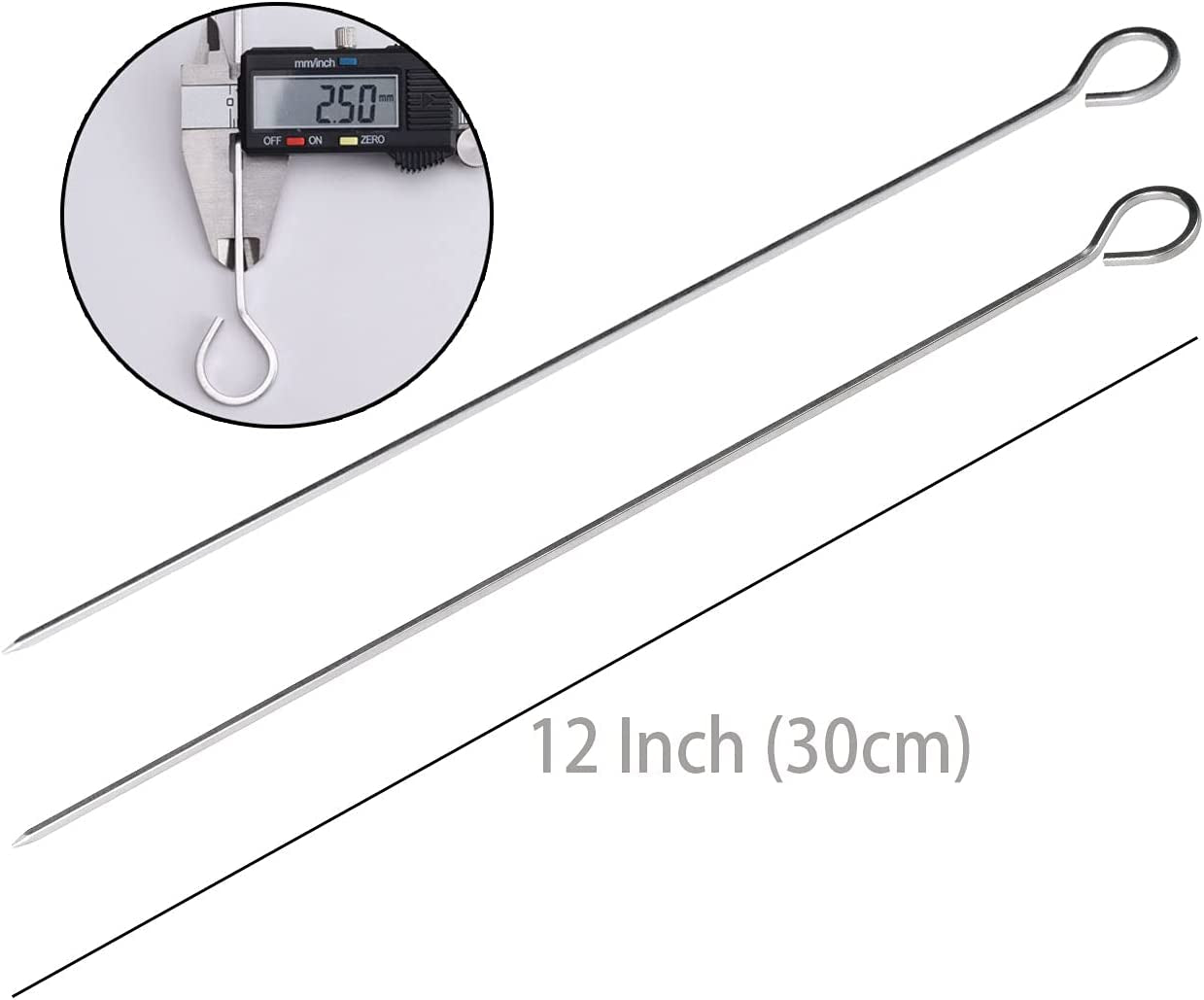 12 Inch Barbecue Skewers Metal BBQ Sticks.12Pack Stainless Steel Square Skewer.Kebob.Kabob Sets for Grill Outings Cooking (BBQ Skewers Square 12Inch-12P) - Image 5