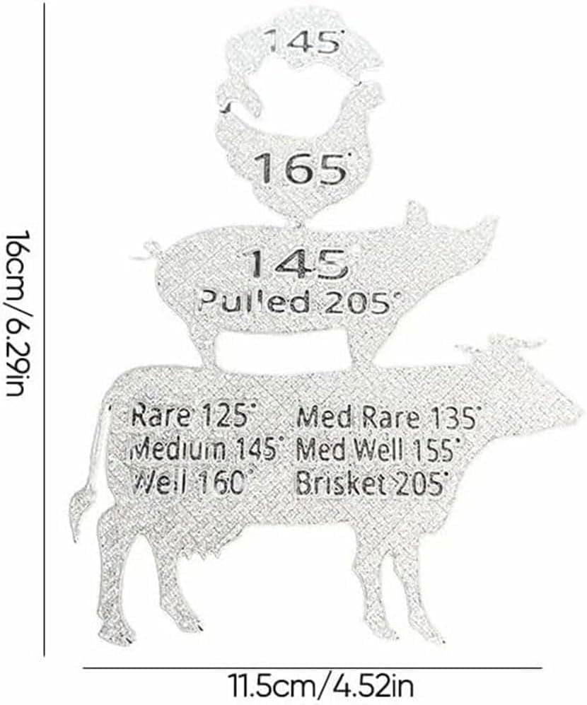 BBQ Gift Men Grilling Party for Husband.Meat Temperature Guide.Meat Smoking Guide.Bbq Decor Smoking Meat Accessories Refrigerator Fridge Magnet - Image 5