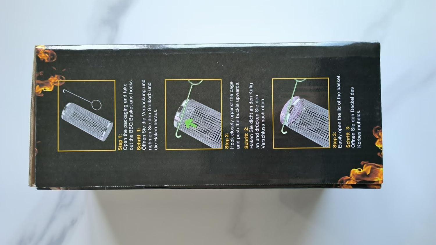 Rolling Grill Basket(2Pcs). Removable Wooden Handle. 304 Stainless Steel. Nesting Grilling Net. BBQ Accessories Tool for Vegetable Shrimp. Outdoor Cooking Camping. Birthday Gifts for Men Dad Husband - Image 10