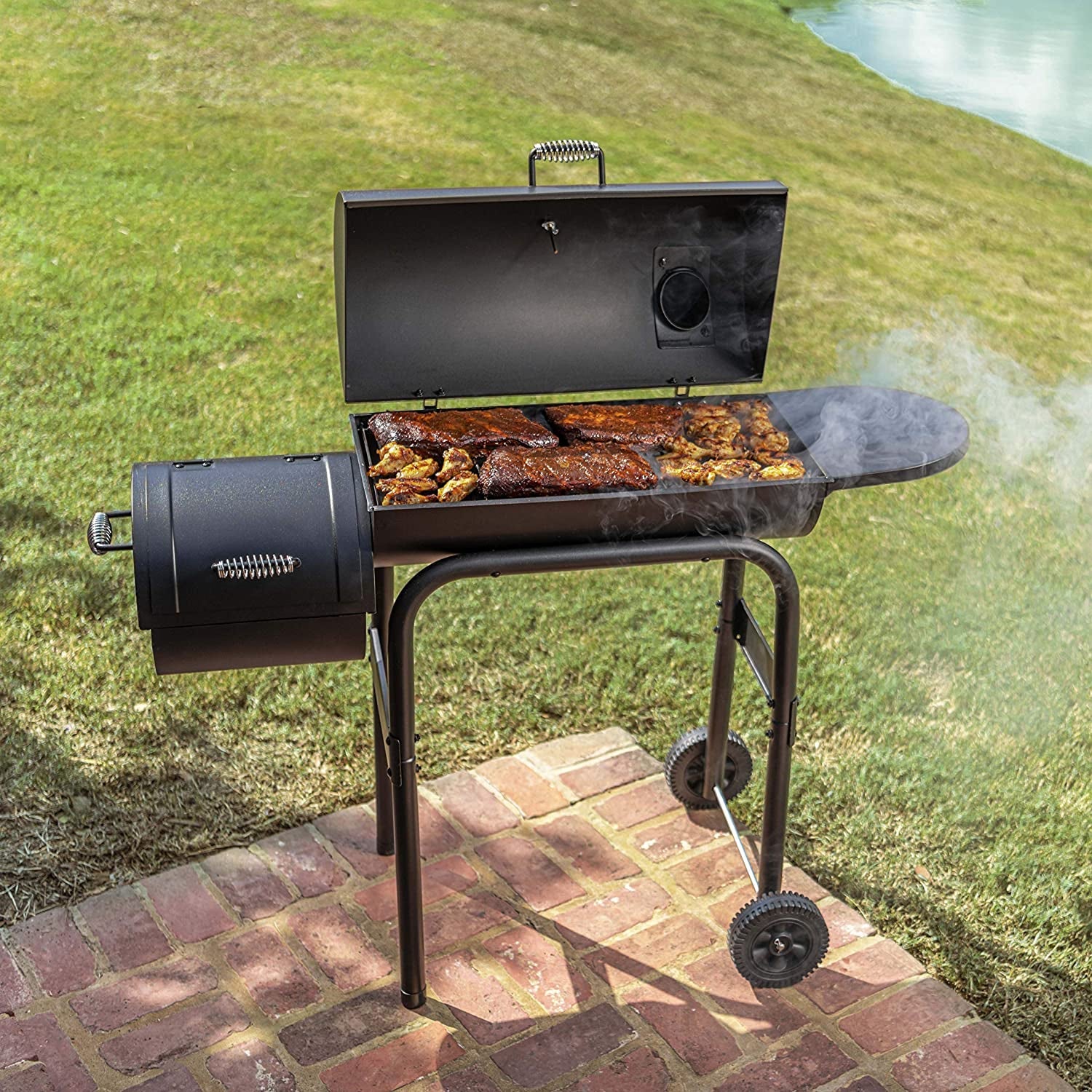 12201570-A1 American Gourmet Offset Smoker. Black.Standard - Image 6