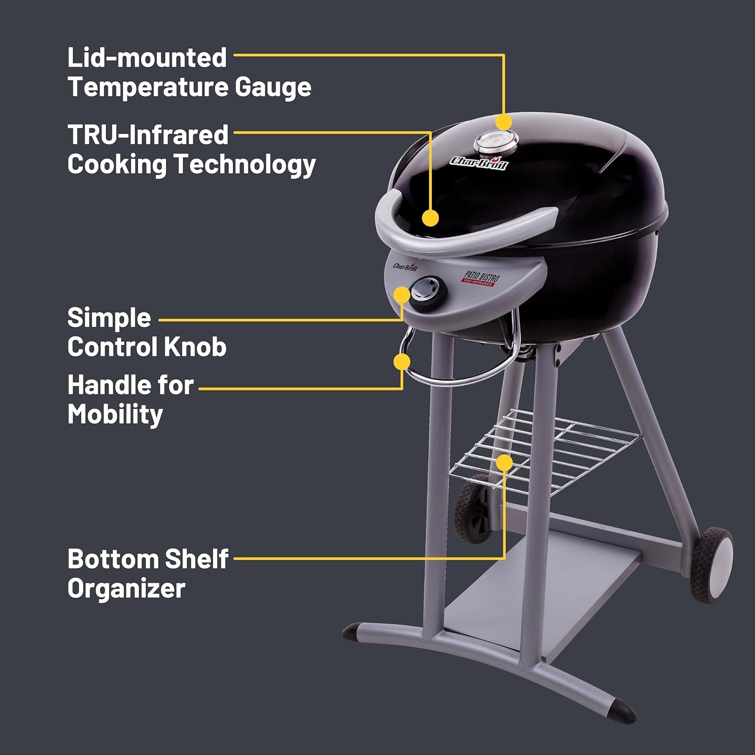 Char-Broil® Patio Bistro® Tru-Infrared Electric Grill. Black - 20602107 - Image 6