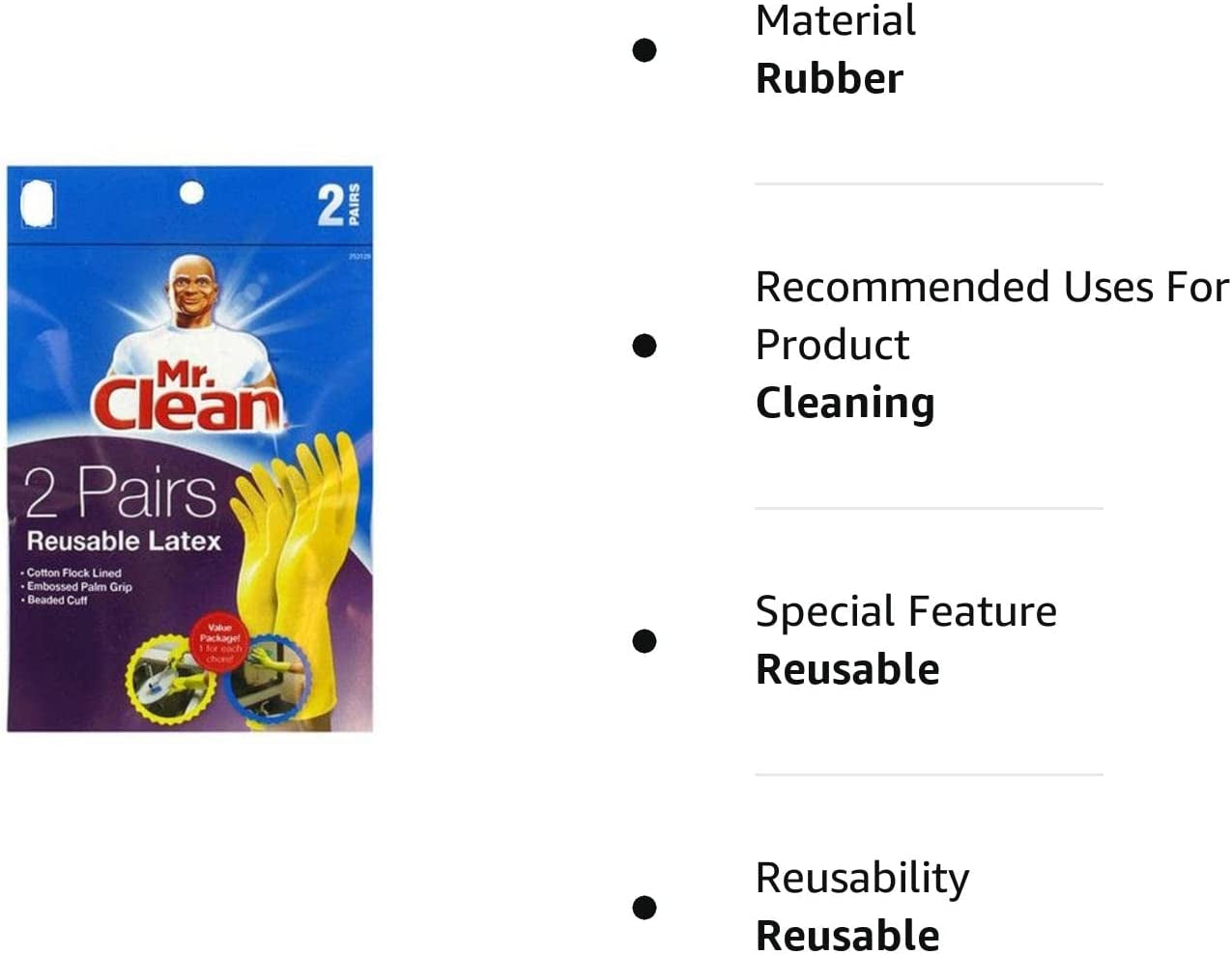 Large Reusable Latex Gloves. 2 Color. 2 Pairs - Image 2