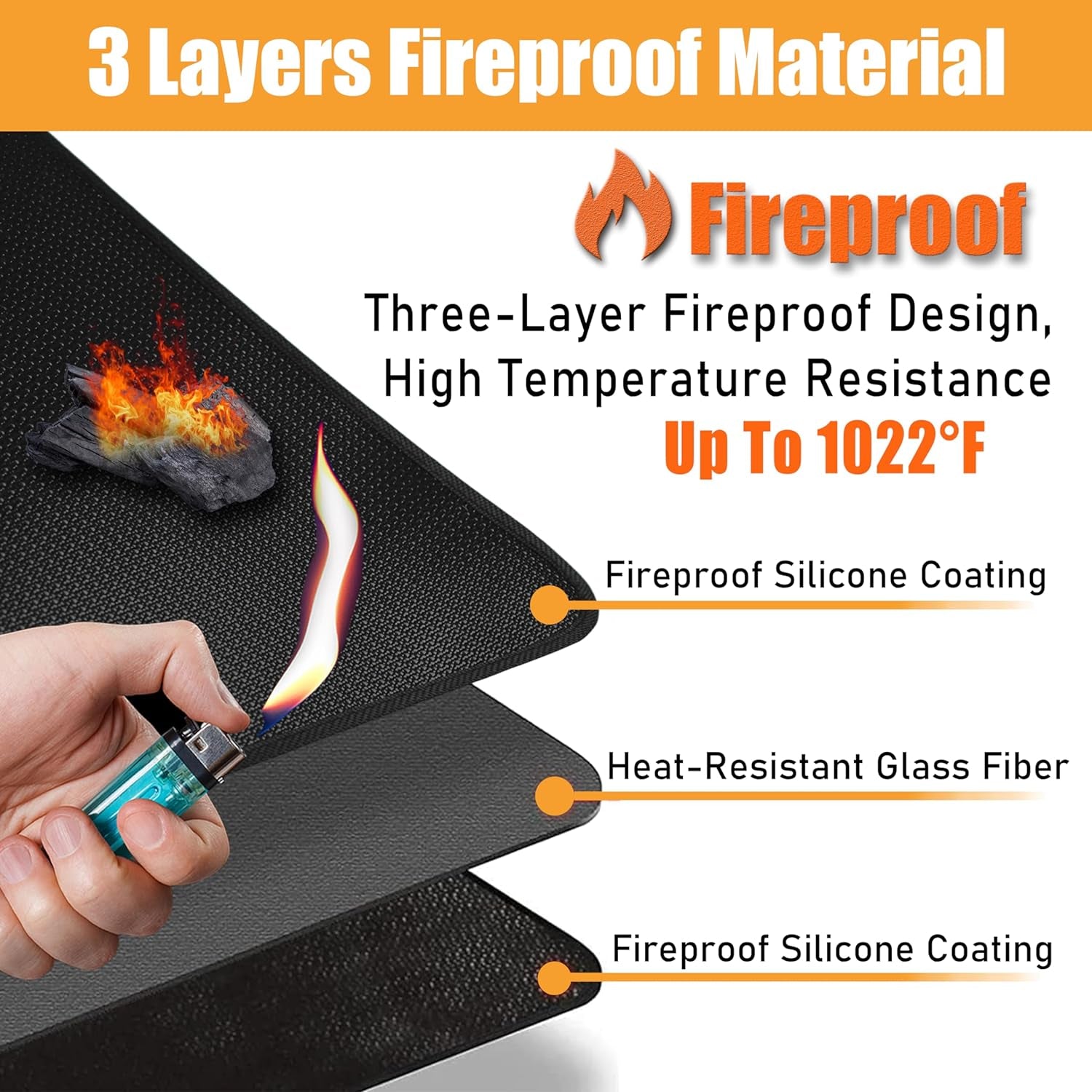 Heat Resistant Grill Mats for Outdoor Grill Fit Blackstone 17 & 22 Inch Griddle to Protect Your Prep Table and Outdoor Grill Table. Fire Proof & Water Proof & Oil Proof BBQ Mat - Image 5