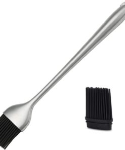 JXS Silicone Sauce Basting Brush. 12 Inch Sturdy BBQ Basting Brush with Stainless Steel Handles