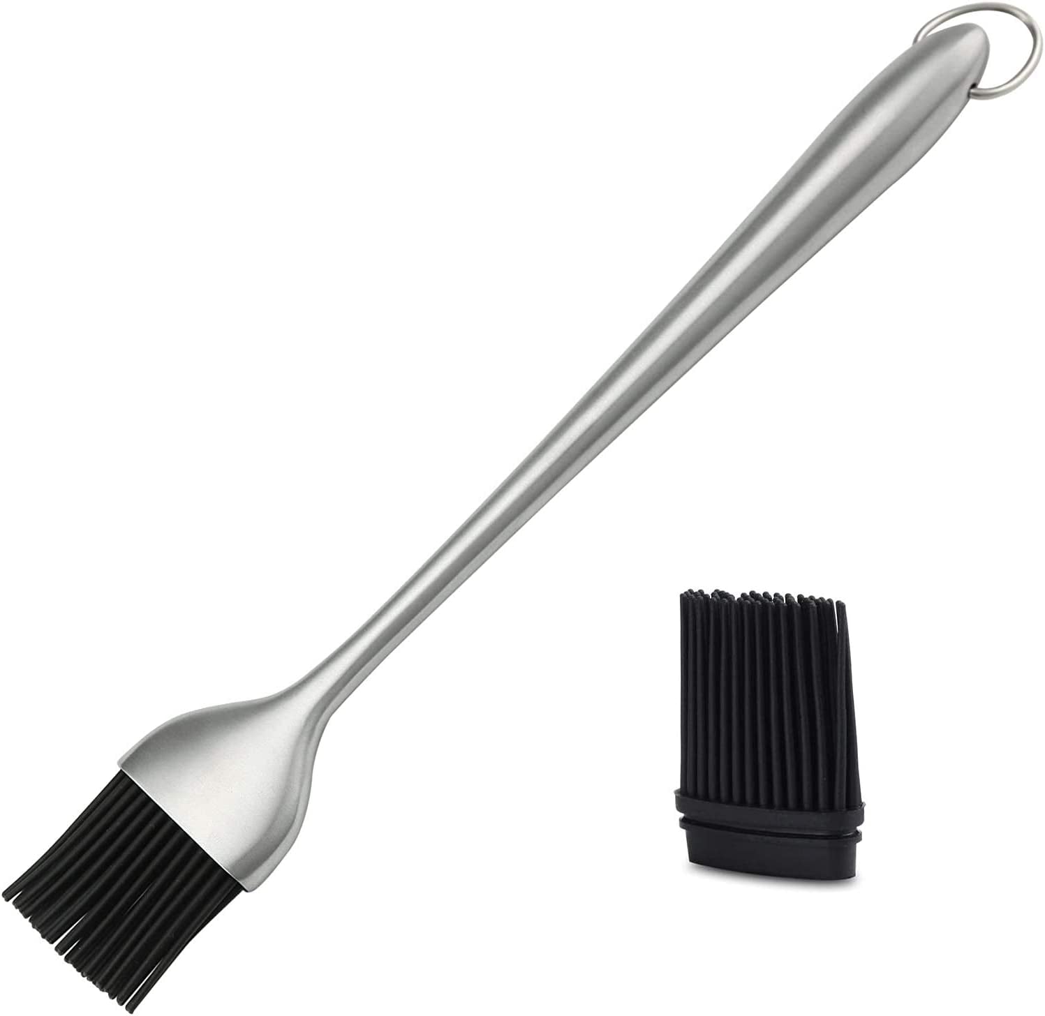 JXS Silicone Sauce Basting Brush. 12 Inch Sturdy BBQ Basting Brush with Stainless Steel Handles