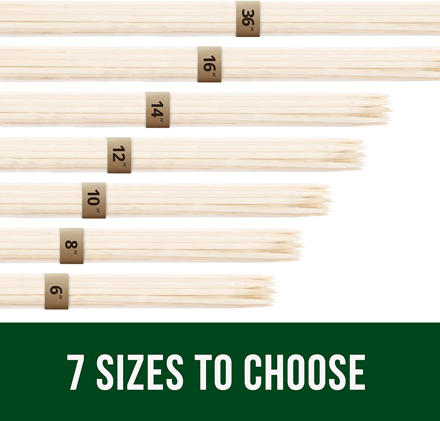 Garsum Natural BBQ Bamboo Skewers. Wooden Skewers for Assorted Fruits. Kebabs. Grill. Highly Renewable Natural Resources. Suitable for Kitchen. Party. Food Catering and Crafting 6(100 PCS) - Image 3