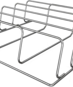 Ninja XSKRACKXL Woodfire Rib Rack. Compatible with OG800 and OG900 Series. Smokes 4 Full Racks of Ribs. Elevates Ribs for All-Around Airflow. Even Bark. Steel. Silver