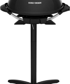 George Foreman Indoor/Outdoor Electric Patio Grill. Apartment Approved. 15-Serving. Removable Stand. Black