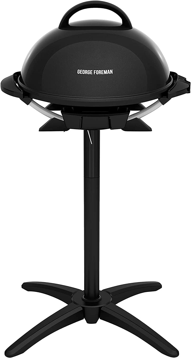 George Foreman Indoor/Outdoor Electric Patio Grill. Apartment Approved. 15-Serving. Removable Stand. Black