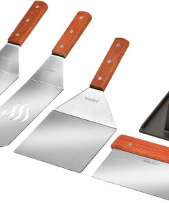 Only Fire Professional Barbecue Tool Kit Grill Griddle Tools Flat Top Griddle Accessories for Camping. Outdoor Hibachi. Backyard-Set of 5