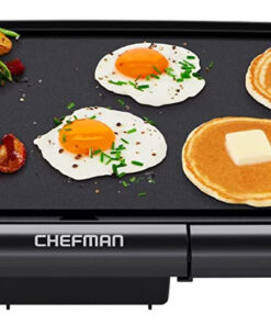 Electric Griddle with Removable Temperature Control. Immersible Flat Top Grill. Burger. Eggs. Pancake Griddle. Nonstick Easy Clean Cooking Surface. Slide Out Drip Tray. 10 X 16 Inch