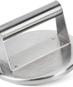 HULISEN Stainless Steel Smashed Burger Press. 6 Inch round Burger Smasher. Griddle Hamburger Press. Non Stick Grill Press for BBQ Griddle Cooking. Griddle Accessories Kit. Gift Package