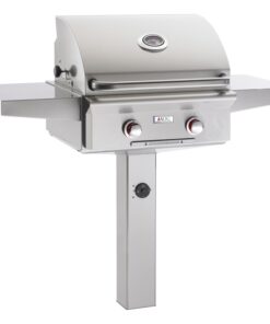 American Outdoor Grill: 24 AOG Grill on Ground Post. NG (LP Conversion Kit Included)