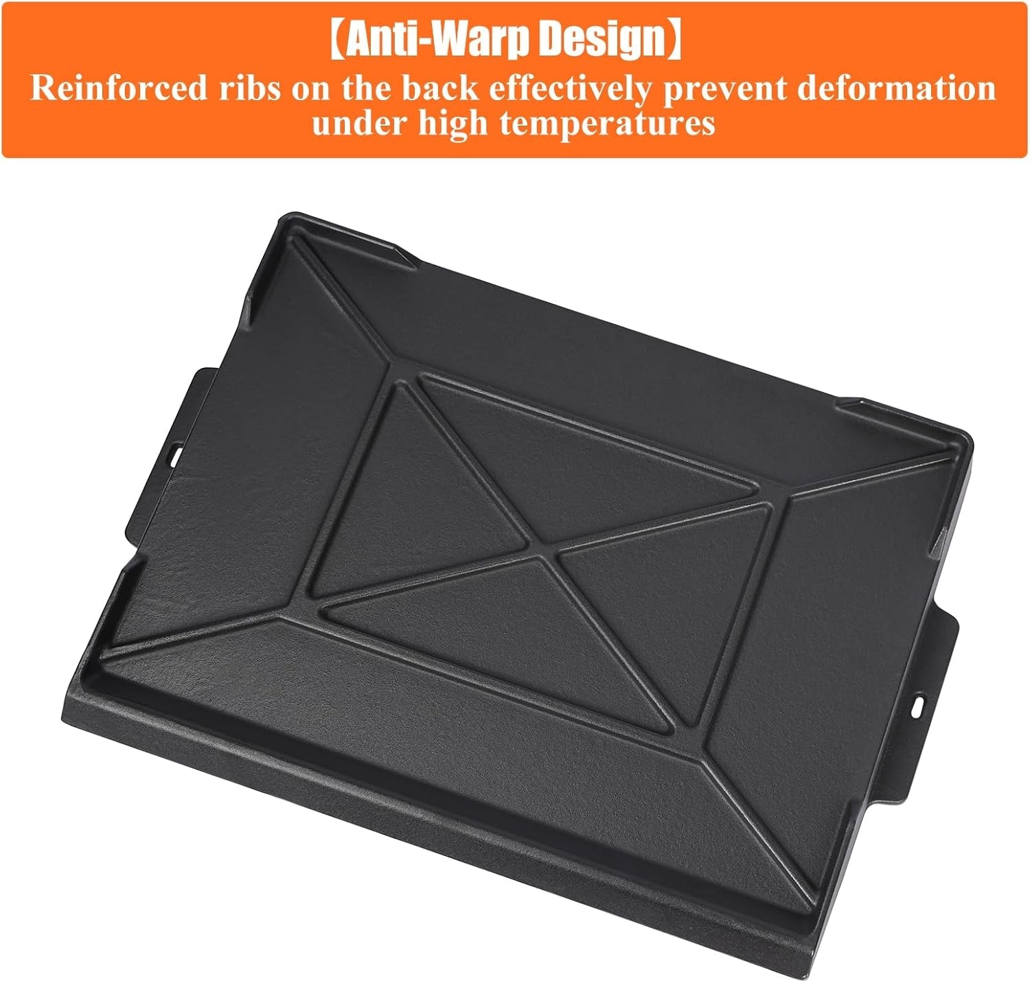 Universal Cast Iron Cooking Griddle 23 X 16. Nonstick Cast Iron Griddle Flat Top. Grill Plate with Extra High Sidewalls and Deep Grease Groove for Gas Grills and 4-5 Burner Range Oven - Image 4