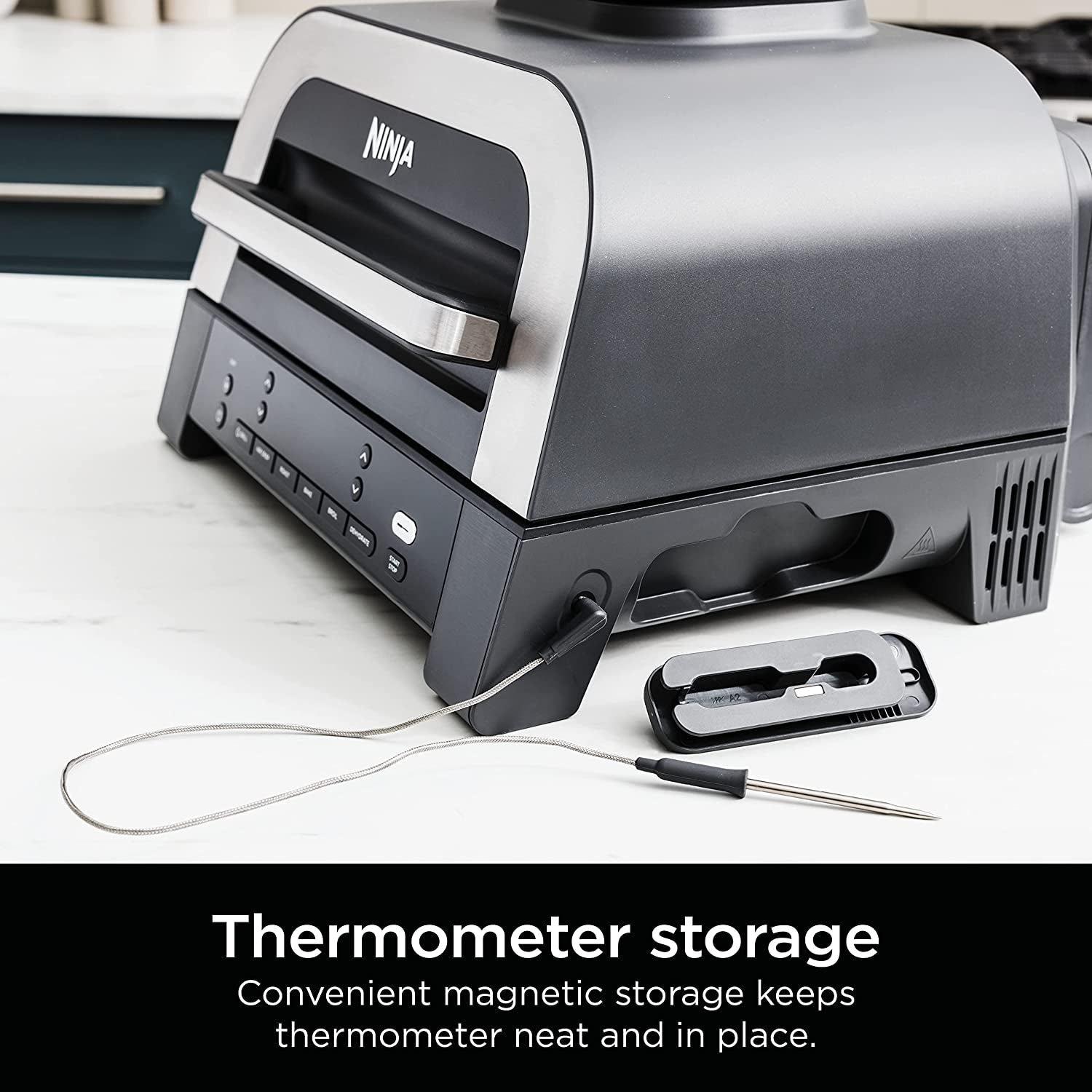 DG551 Foodi Smart XL 6-In-1 Indoor Grill with Air Fry. Roast. Bake. Broil. & Dehydrate. Foodi Smart Thermometer. 2Nd Generation. Black/Silver - Image 11