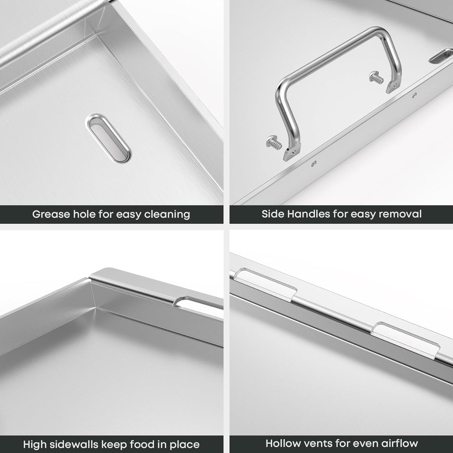 Full-Size Griddle Insert. Stainless Steel Flat Top Griddle for Weber Genesis II and Genesis II LX 400 Series Gas Grill. 4-Burner Gas Grill Accessories - Image 3