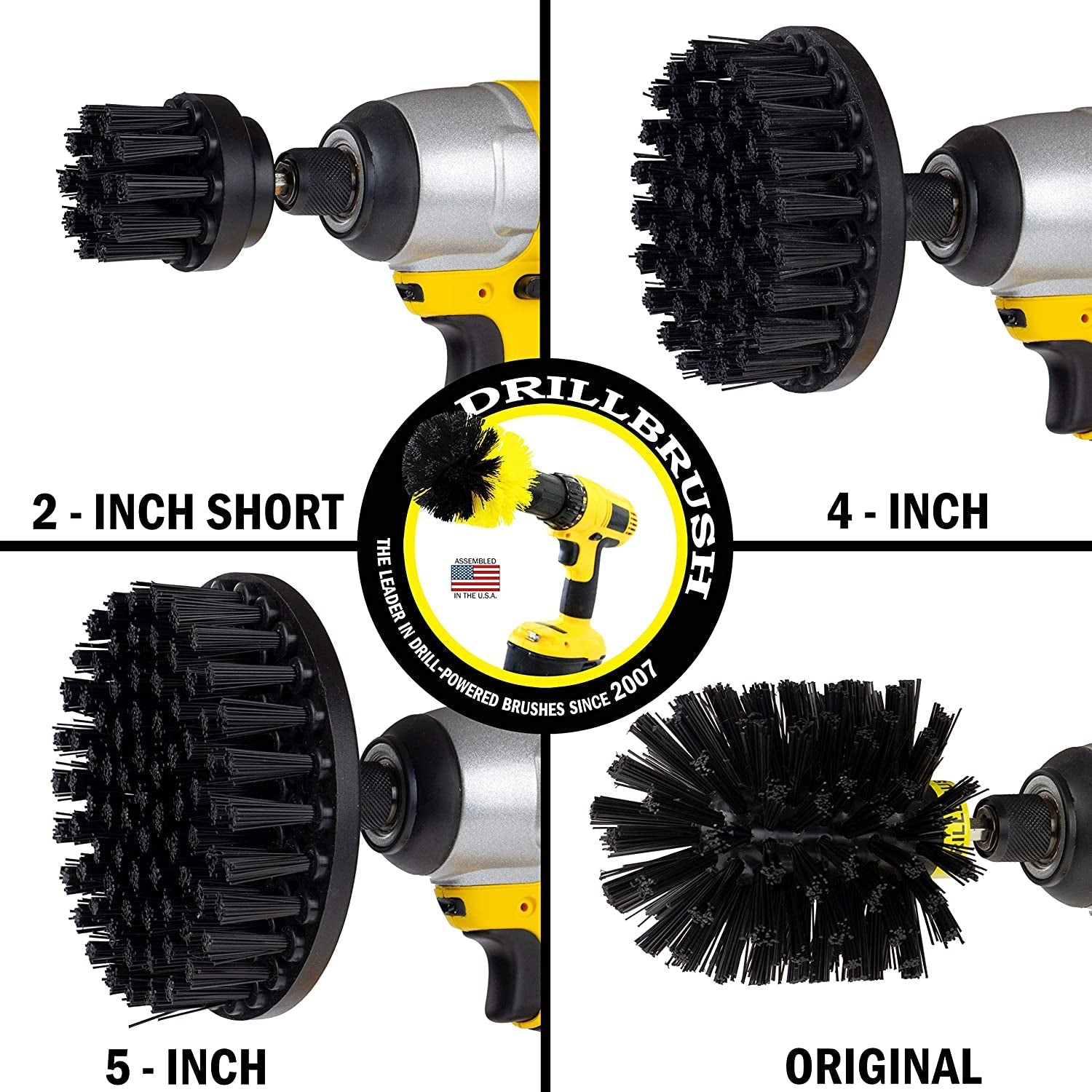 BBQ Grill Cleaning Ultra Stiff Drill Powered Cleaning Brushes 4 Piece Kit Replaces Wire Brushes for Rust Removal. Loose Paint. De-Scaling. Graffiti Removal on Stone. Brick. and Masonry. - Image 7