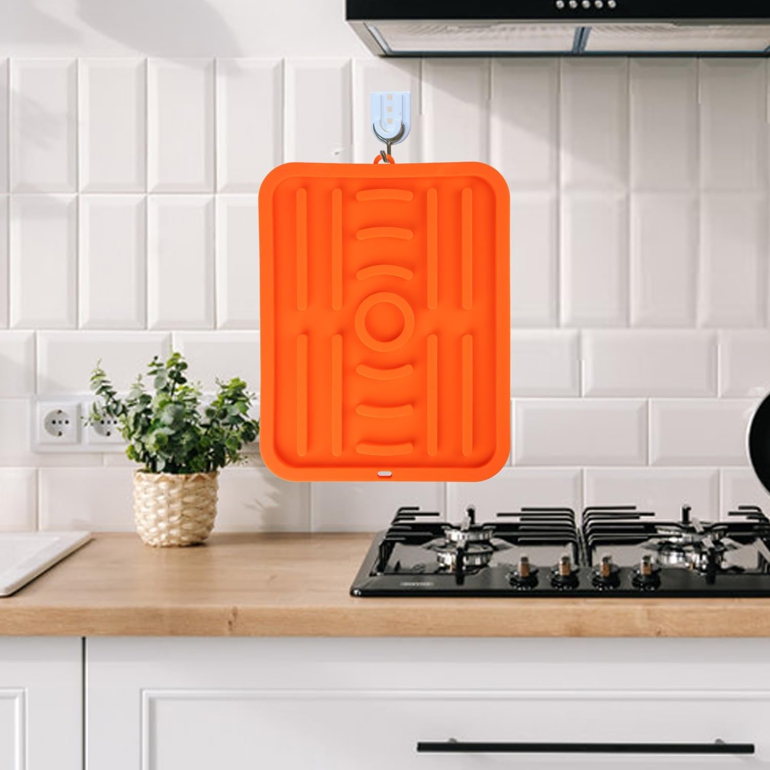 Silicone Griddle Spatula Mat. 14.3X11 Inch Slip Preventing Heat Resistant Silicone BBQ Tool Mat Grill Utensil Holder Serving Spoon Drip Pad for Kitchens & Stoves & Grills Countertops - Image 6