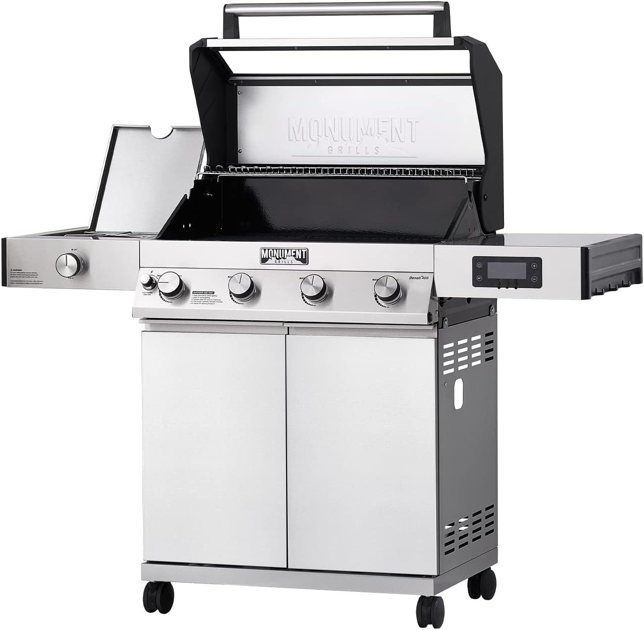 Monument Grills Denali D405 4-Burner Liquid Propane Gas Smart Bbq Grill Stainless Steel with Rotisserie Kit(2 Items) - Image 12