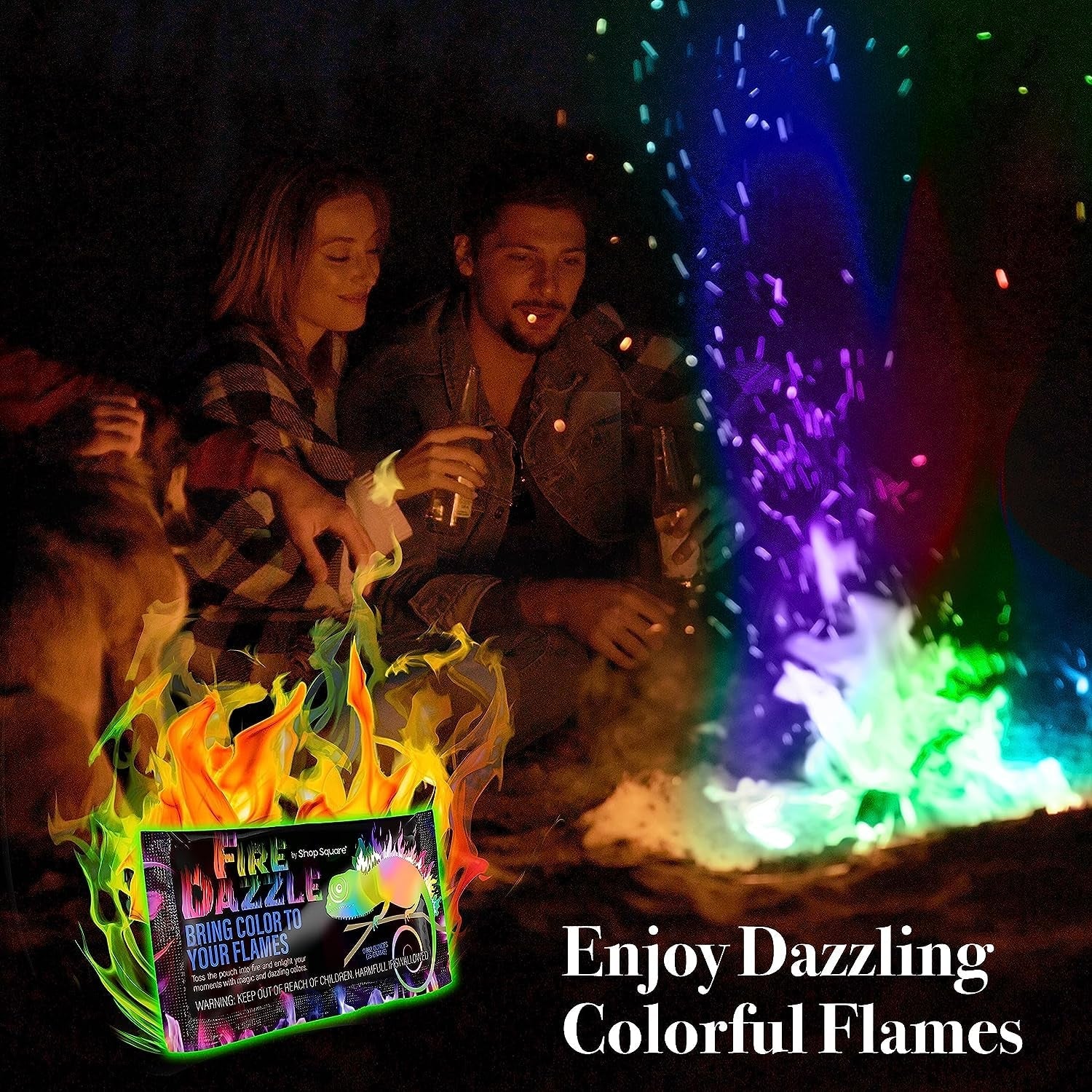 Fire Starter for Indoor and Outdoor Use - Quick Ignition Fire Logs for BBQ. Fireplace. Fire Pit and Campfires (24 Pack) - with 1 Bonus Fire Color Changing Packet - Image 6