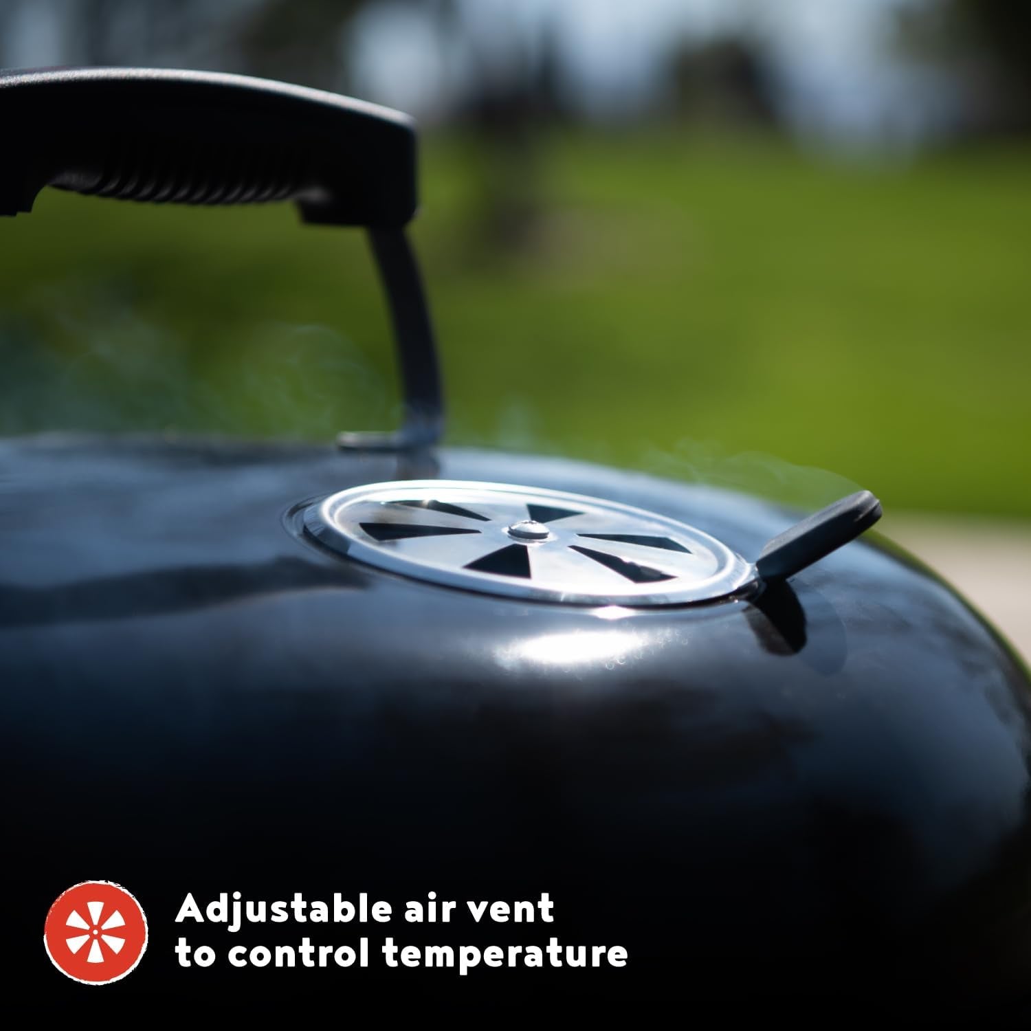 Premium Charcoal Grill. 18 Heavy Duty Charcoal Kettle Grill. Outdoor Cooking. Camping Patio. Backyard. Tailgating. Black - Image 6