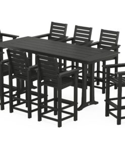 Polywood: Captain 9-Piece Farmhouse Bar Set with Trestle Legs