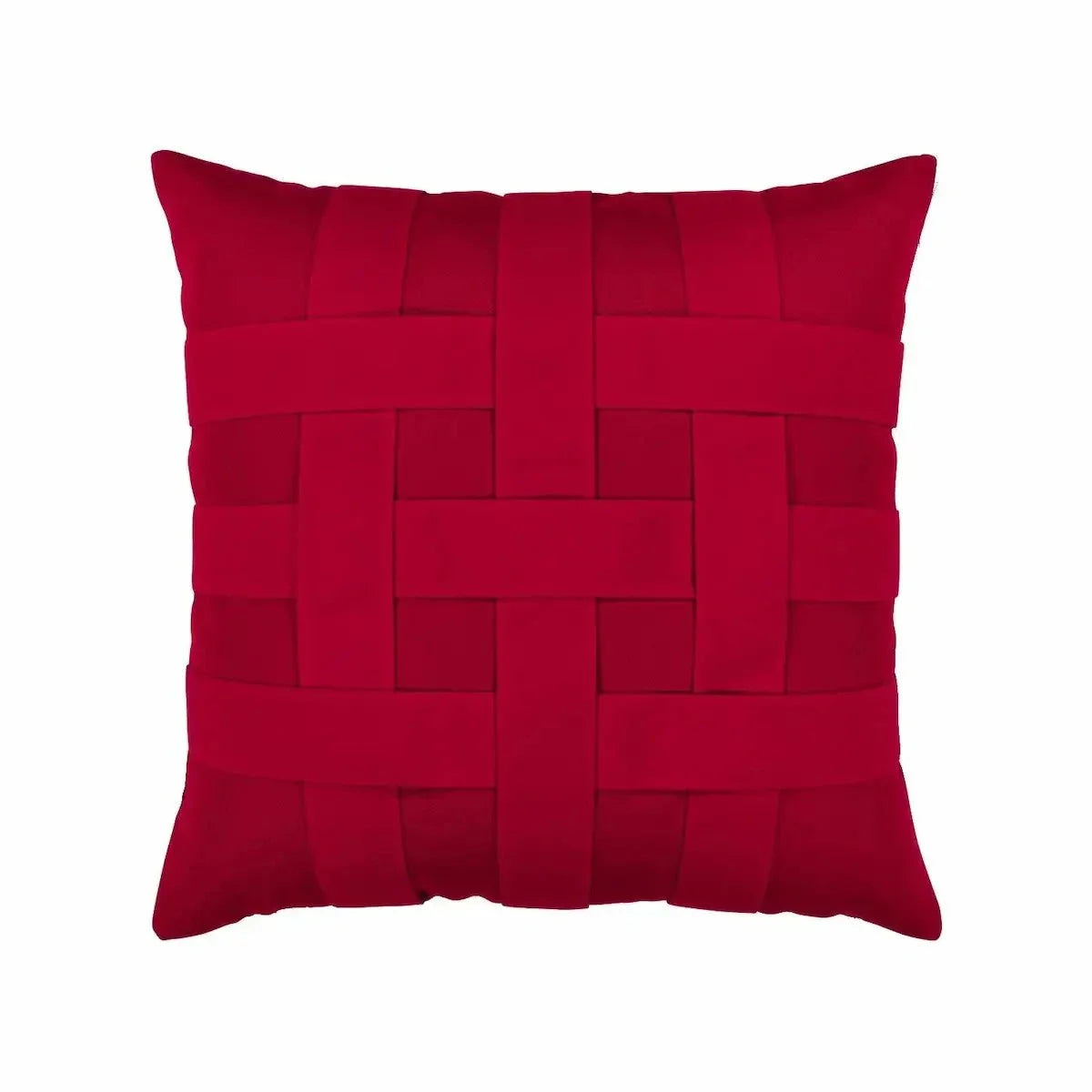Elaine Smith Basketweave Rouge 20 Square Pillow