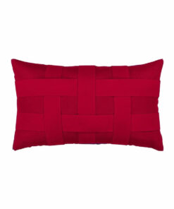 Elaine Smith Basketweave Rouge Lumbar Pillow