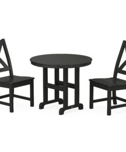 Polywood: Braxton Side Chair 3-Piece Round Dining Set